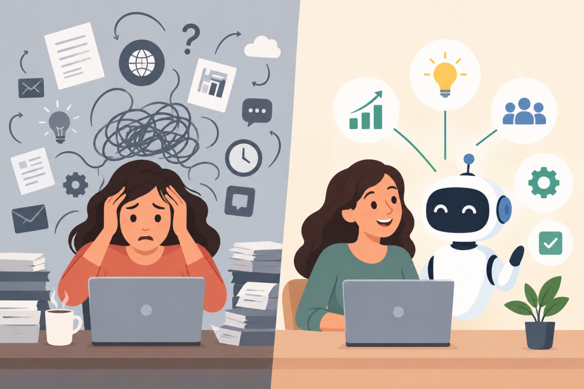 Small business owner moving from AI overwhelm to practical business use.